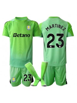 Detské Futbalové oblečenie Aston Villa Emiliano Martinez #23 Brankarsky 2025-26 Krátky Rukáv - Preč (+ trenírky)